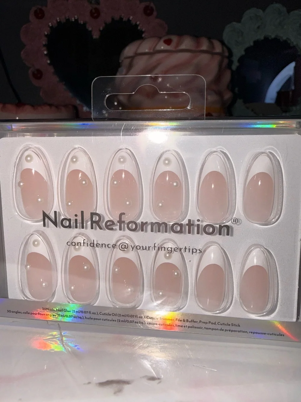 Nail Reformation Nude French Tip Pearl Accent Press-On Nails